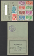 ERINNOPHILIE - CARTE FEDERALE - BETHUNE / 1959-1968 - 10 VIGNETTES SUR CARTE (ref 7760c) - Covers & Documents