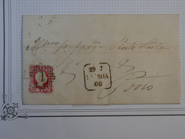 BN1  PORTUGAL BELLE LETTRE  RR  1860 LISBOA A PORTO   +AFFRANCH. BLEU INTERESSANT++ + - Lettres & Documents