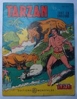 BD : TARZAN . 1966 . TARZAN .... EDGAR RICE BURROUGHS . .. COLLECTION TARZAN  - EDITIONS MONDIALES  DEL DUCA PARIS - Tarzan