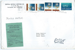 BIG COVER - United Nations > New York – UN Headquarters Via Kuwait.1977,CUSTOMS Label,stamps 1961 & 1966 - Lettres & Documents