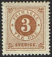 1886. Circle Type. Perf. 13. Posthorn On Back. 3 öre Yellow Brown. LUX. (Michel 30) - JF161633 - Ongebruikt