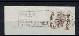 FLAMME SUR FRAGMENT BELGIQUE  5/7/1973 KOLEN KOOP TVOORRAAD IN DE ZOMER ( Lot  263 ) - Flammes