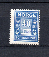 Norway 1921 Old 40 Ore Postage-due Stamp (Michel P 10) Nice MLH - Nuovi