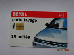 CARTE A PUCE CHIP CARD  CARTE LAVAGE AUTO TOTAL 18 UNITES - Colada De Coche