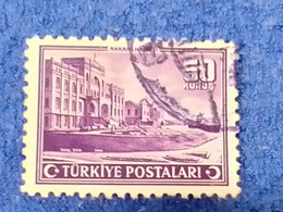 TÜRKİYE.-1940-50-  50K  İNSCRİPTİON : TÜRKİYE  CUMHURİYETİ  CRESCENTS  AND STAR  DAMGALI - Used Stamps