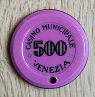 CHIP GETTONE TOKEN FICHE Casino Municipale Venezia (Italia) 500 Lire - Casino