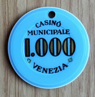 CHIP GETTONE TOKEN FICHE Casino Municipale Venezia (Italia) 1.000 Lire - Casino