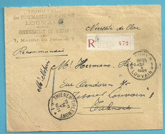 Aangetekende "Portvrije" Brief Stempel LEUVEN /LOUVAIN 1B Op 13/5/1921 Naar Tirlemont, Strookje INCONNU ,stempel THIENEN - Portofreiheit