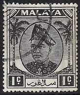 MALAYA SELANGOR 1949 1c Black SG90 Fine Used - Selangor