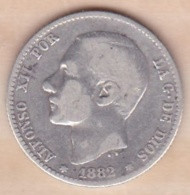 Espagne ,1 Peseta 1882 Alfonso XII , En Argent - Primeras Acuñaciones