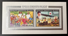 Madagascar Madagaskar 1992 Mi. 1391 / 1394 I Red Cross Henri Dunant Croix Rouge Lions International Rotary - Henry Dunant