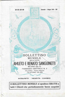 BOLLETTIMO MENSILE AMLETO E RENATO SANGUINETTI - MILANO GENNAIO - GIUGNO 1941 - Italië