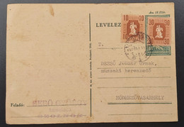 Hungary - Tábori Posta -1946 Szolnok 4/45 - Lettres & Documents