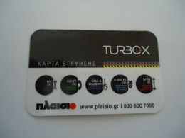 GREECE   PREPAID ADVERTISING  CARDS TURBOX   PLAISIO - Publicidad