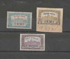 Hongrie Poste Aérienne N° 1, 2 Et 3 - Used Stamps