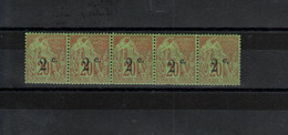 Réunion _  1 Bande 5 Timbres _ (1893 ) N° 45lll - Unused Stamps