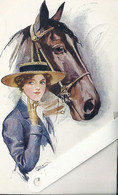 Illustrateur Anglais, Barber Court, Femme Et Cheval - Barber, Court