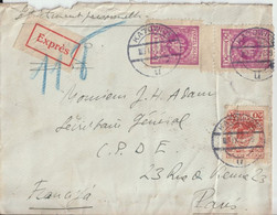 POLOGNE - 1927 - ENVELOPPE RECOMMANDEE EXPRES ! De KATOWICE => PARIS - Cartas & Documentos
