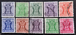 Timbres De Service De L'Inde 1967 -1973 Capital Of Asoka Pillar Stampworld N°  170 à 177_181_188 - Timbres De Service