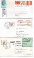 PM119/ 6 Lettres Grève Anglaise De 1971 TP Baudouin Elström + TP Divers > Belgique-Allemagne-France Beau Lot - Cartas & Documentos
