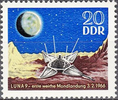 Allemagne DDR 1966 Espace Luna 9 Lune Atterrissage 1v MNH - Otros & Sin Clasificación