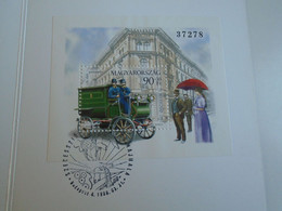 D193280    Hungary  - Bélyegnap 1997  -Stamp Day - The First Postal Automobile -  Comm Handstamp Art Nouveau  1999 - Covers & Documents