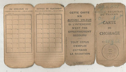 Carte De Chomage 8 Pages,  Seine, Office Régional Du Travail, 1945 ,2 Scans ,  150 X 70 Mm, Frais Fr 1.75 E - Tarjetas De Membresía