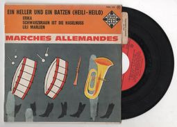 45 T MARCHES MILITAIRES ALLEMANDES WW2 - HEILI-HEILO - LILI MARLEEN - ERIKA - SCHWARZBRAUN IST DIE HASELNUSS - Autres - Musique Allemande