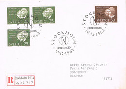 48628. Carta Certificada STOCKHOLM (Sverige) Suecia 1963. NOBELPRIS - Covers & Documents