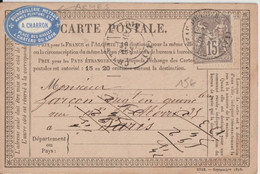 1877 - ETIQUETTE COMMERCIALE / CARTE PRECURSEUR SAGE ! De CHATEAU DU LOIR (SARTHE) - Precursor Cards