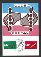 FRANCE. N°1719-20 De 1972 Sur Carte Maximum. Code Postal. - Postcode