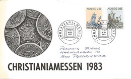 Norway 1983 Northern Norwegian Boats, Mi 891-892, Special Cover And Cancellation Christianiamessen 1983 - Lettres & Documents