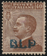 BLP I^ Em. 40 C. Bruno Soprastampa Azzurro Nera Sass 4A MLH* F. Gazzi, Oliva - Stamps For Advertising Covers (BLP)