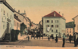 Ste-Croix Place Du Pont  Animée Linéaire 1909 M Sainte-Croix - Sainte-Croix 