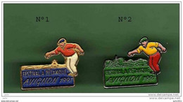 PETANQUE *** FESTIVAL AVIGNON 1991 *** Lot De 2 Pin's Differents *** 5079-1 - Bowls - Pétanque