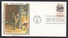 1984 Colorano "Silk" Cachet USA Cover A Nation Of Readers Washington DC First Day Of Issue Cachet FDC First Day Cover - 1981-1990