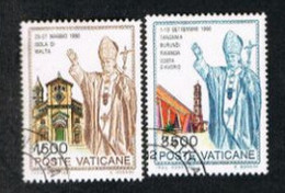 VATICANO - VATICAN - UN 927.928  - 1991 VIAGGI DEL PAPA NEL 1990      - (USED°) - Used Stamps