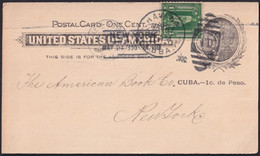 1899-EP-310 CUBA 1899 US OCCUPATION 1c POSTAL STATIONERY + 1c TO US. - Autres & Non Classés