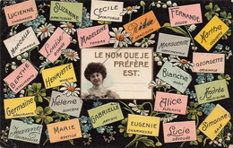 Prénom - Le Nom Que Je Préfère Est - Colorisé - Edit. Artist Atelier - Relief - Fleur - Carte Postale Ancienne - Prénoms