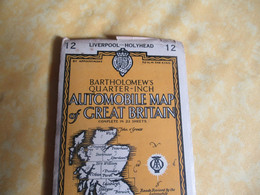 Carte/ Automobile Map Of Great Britain /LIVERPOOL-HOLYHEAD/John Bartolomew & Son/ EDINBURGH/1947                  PGC491 - Strassenkarten