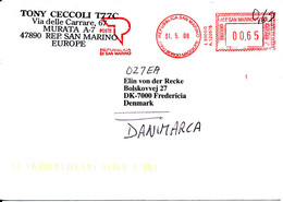 San Marino Cover With Meter Cancel Sent To Denmark 31-5-2008 (the Cover Is Bended) - Lettres & Documents