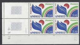 CD 56 FRANCE 1978 TIMBRE SERVICE UNESCO COIN DATE 56 : 6 / 9 / 78 - Dienstmarken