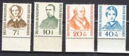 Germany 1955 Bundes Mi#222-225 Mint Never Hinged (postfrisch) - Neufs