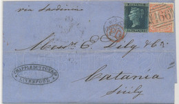 GB 1862 QV 4d Bright Red Pl.3 No Hairlines (ND) Together W. LE 2d Blue Pl.9 (GE) On Superb Cover With Duplex "LIVERPOOL - Brieven En Documenten