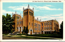 Oklahoma Muskogee St Paul Methodist Episcopal Church South Curteich - Muskogee