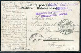 SUISSE - CP OBL. ENGELBERG LE 3/7/1916 & " INTERNEMENT DES PRISONNIERS DE GUERRE / ENGELBERG - SUISSE " - TB - Poststempel