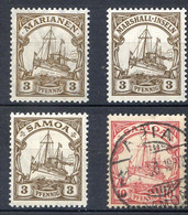 COLONIES ALLEMANDES ⭐ > Lot De 4 Timbres Avec 1 Beau Cachet Sur Timbre De Samoa ⭐ Neuf - MH ⭐ Mariannes Et Marshall - Mariana Islands