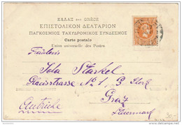 02127 Postcard Athenes Temple Du Thesee To Austria/Autriche Graz - Covers & Documents