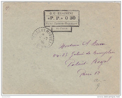 14047 Saint Pierre Et Miquelon à Paris Ier 02/07/1926 - Covers & Documents