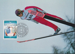 1993 Liechtenstein MC 121 Mi:LI 1076°, Yt:LI 1017°, Zum:LI 1018°, Olympische Winterspiele Lillehammer 1994, Skispringen - Sonstige & Ohne Zuordnung